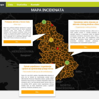 Прва интерактивна мапа напада и притисака на организације и појединце који стају у заштиту људских права